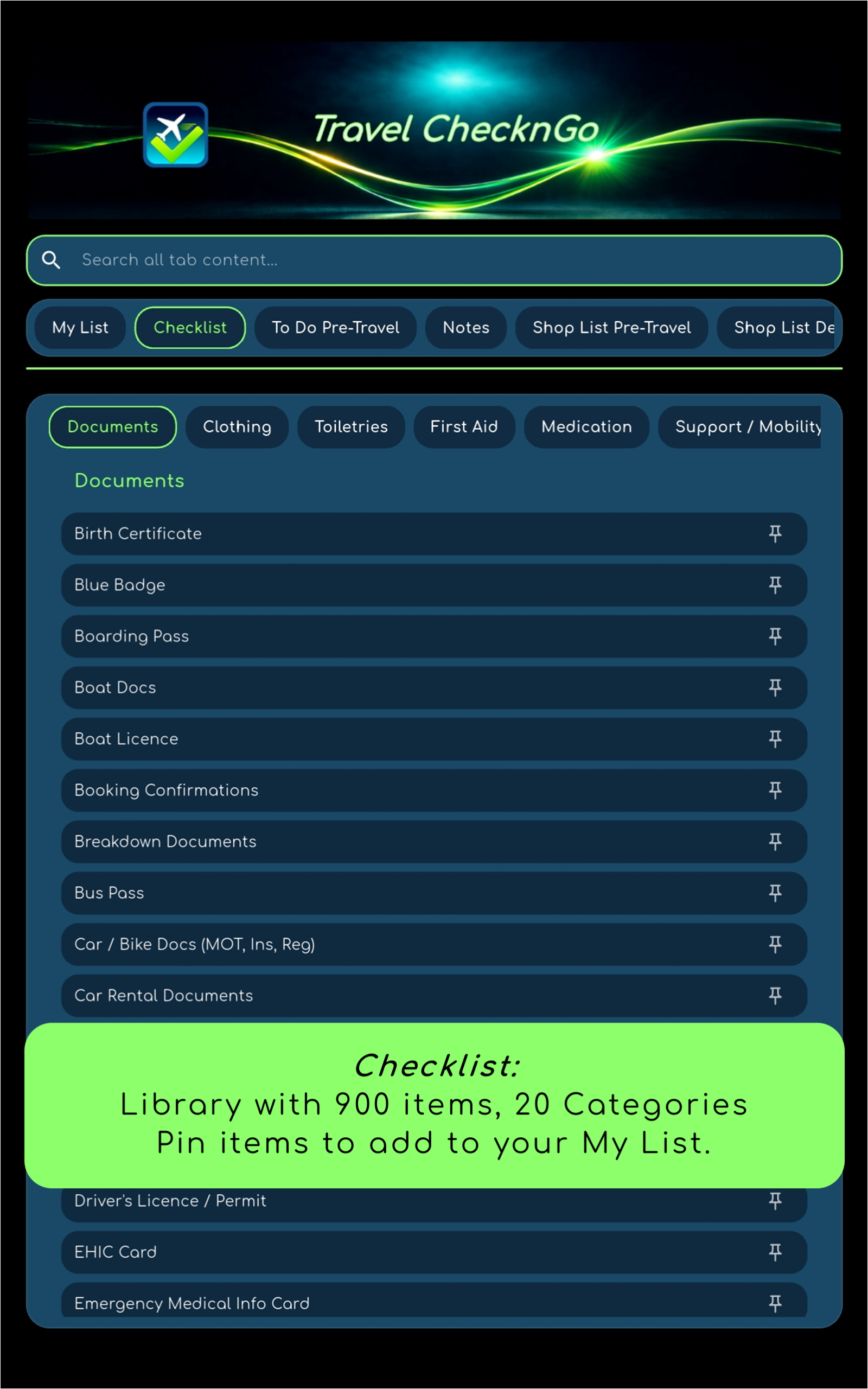 Travel ChecknGo screenshot 1